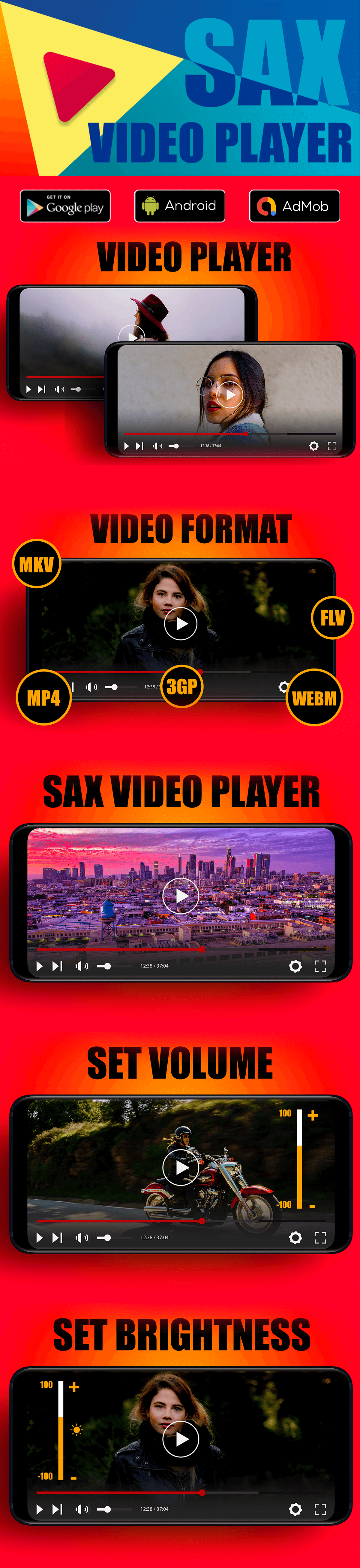 HD Video Player | SX Video Player  | Android Full Application with documentation | Admob Ads - 1